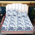 thumbnail image 2 of COEQINE King Size Sheet Set 3 Pieces, Includes Bedding Sheets & Pillowcases, All Around Elastic Fitted Long Lasting All Season for Women, Men, Blue Rose Floral, 2 of 5
