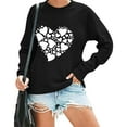 thumbnail image 5 of Fznquz Womens Long Sleeve Sweatshirt Valentine's Day Crew Neck Love Heart Graphic Sweatshirt Cute Black Plus Size Womens Fashion XS, 5 of 8