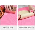 thumbnail image 3 of Silicone Baking Mat for Pastry Rolling with Measurements, Liner Heat Resistance Table Placemat Pad Pastry Board, Reusable Non-Stick Silicone Baking Mat for Housewife, Cooking Enthusiasts (Pink), 3 of 7
