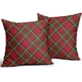 thumbnail image 2 of Christmas Plaid Pillow Covers 18x18 Set of 2 Rustic Red Green Blue Xmas Decoration Buffalo Checked Print Decorative Outdoor Pillowcases Farmhouse Holiday Throw Cushion Case Decor for Couch Sofa Bed, 2 of 6