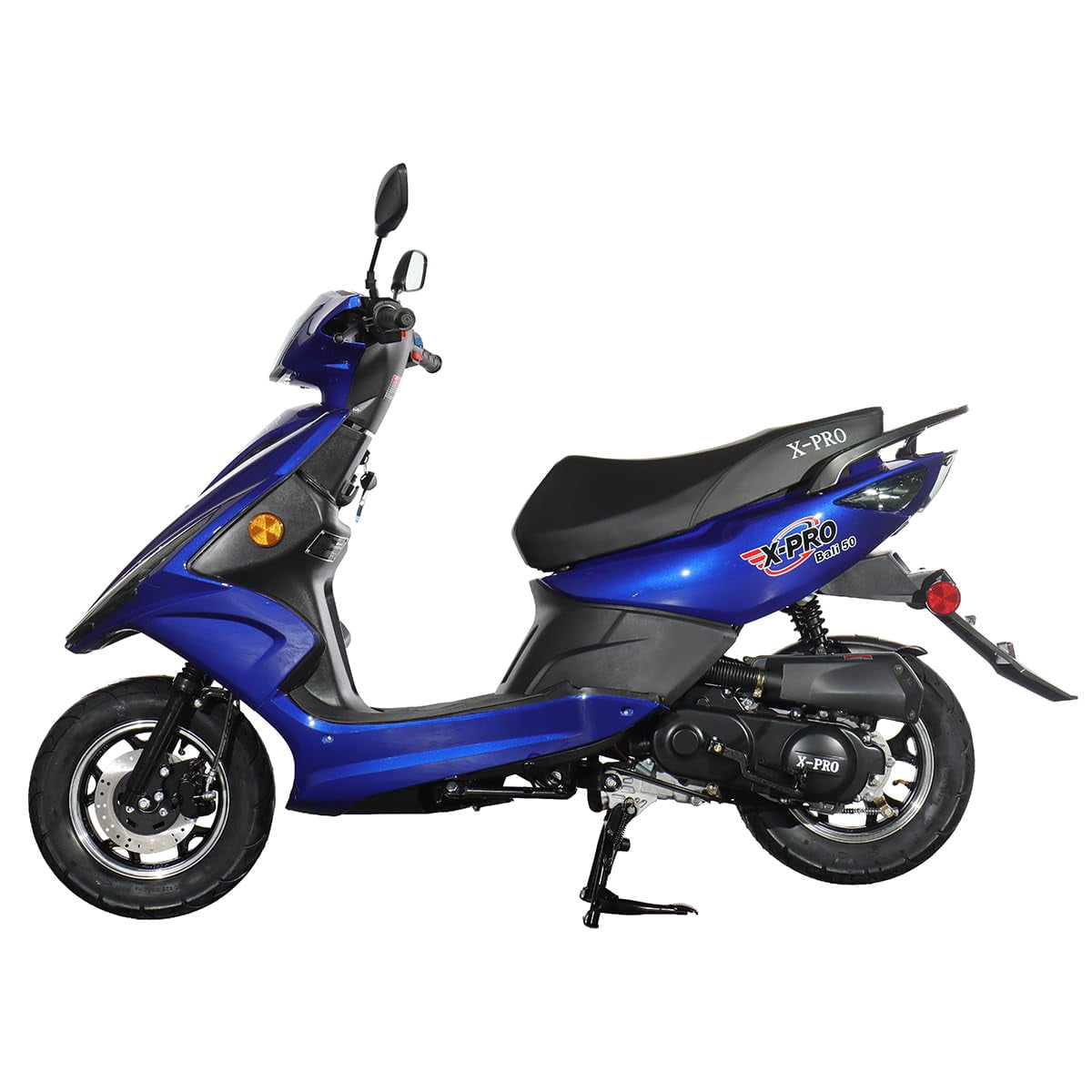 X-Pro Bali 50 Moped Scooter Gas Scooter with CVT Automatic, Electric/Kick Start, 10" Wheels, LED Headlight, EPA DOT Approved