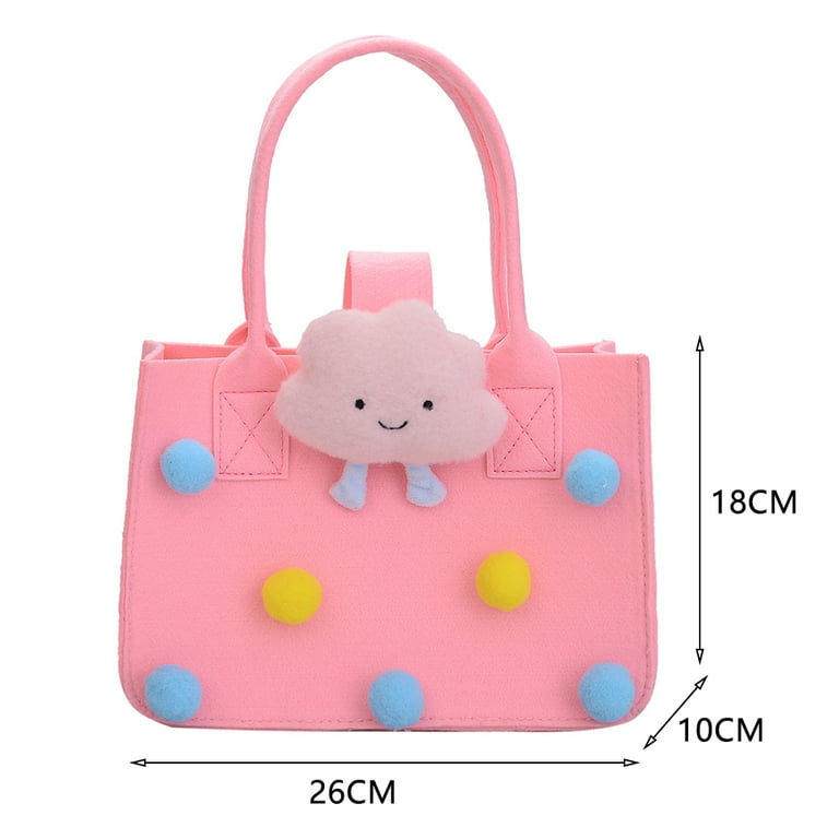 LoyGkgas New Cute Children Felt Handbag Felt Tote Portable Bag Kid Cartoon Purse Pink Walmart