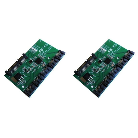 2X SATA Expansion Card 1 to 5 Port SATA3.0 Controller Motherboard Multiplier Riser HUB Adapter