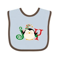 Inktastic Christmas Penguin Joy 2 Boys or Girls Baby Bib