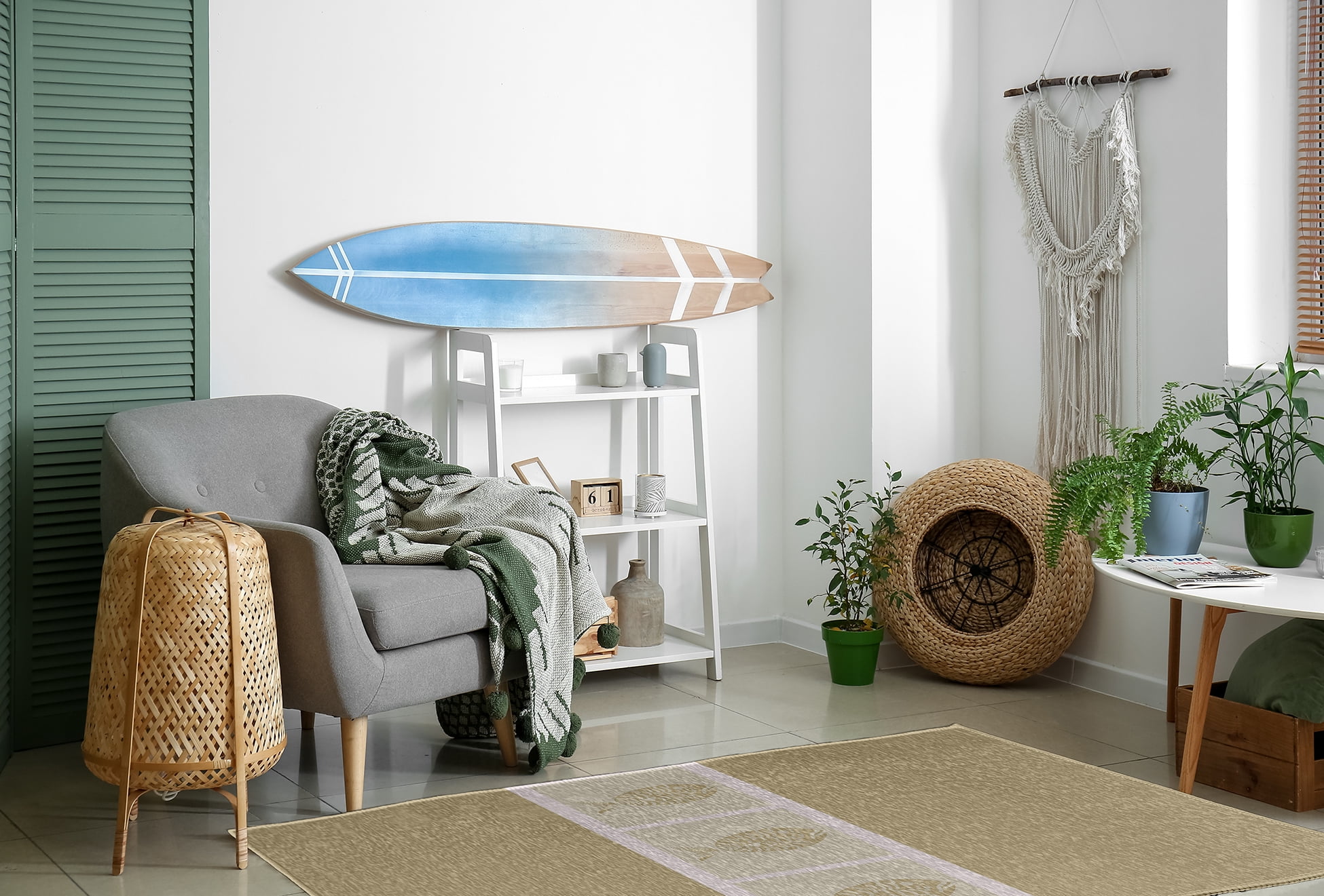 Simply Daisy 4' x 6' Fish Chips Nautical Chenille Rug, Taupe