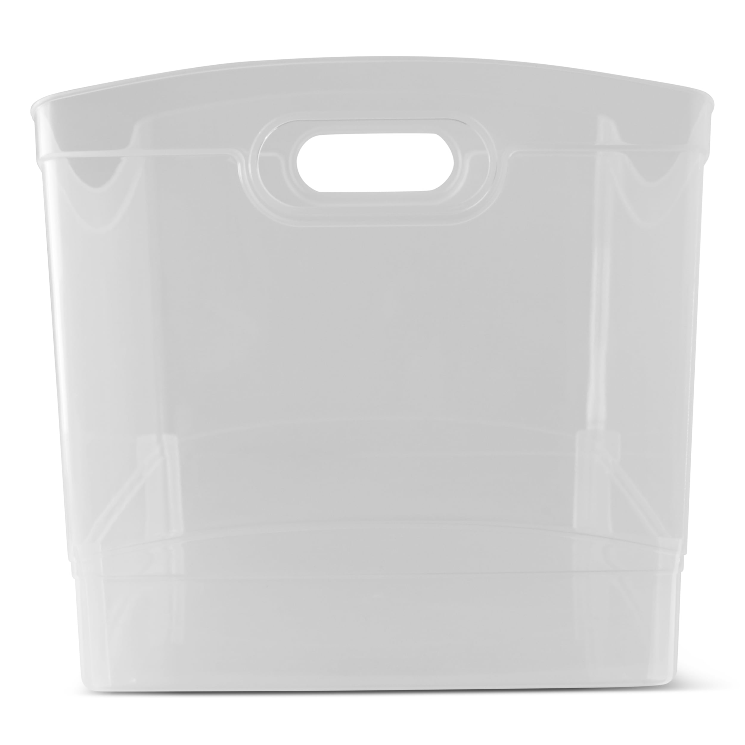 Mainstays Clear Plastic Utility Storage Bin Organizer with B