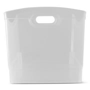 Mainstays Clear Plastic Utility Storage Bin Organizer with Built-In Handles, Large Storage Container for Pantry, Closet, Cabinet and Shelf Organization, 15.3 x 10.4 x 9.8