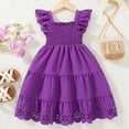 thumbnail image 7 of NOLDARES Girls Flutter Sleeve Floral Dresses, Kids Spring Summer Dress, Teen Hawaiian Maxi Long Dresses(Purple,3-4 Years), 7 of 7