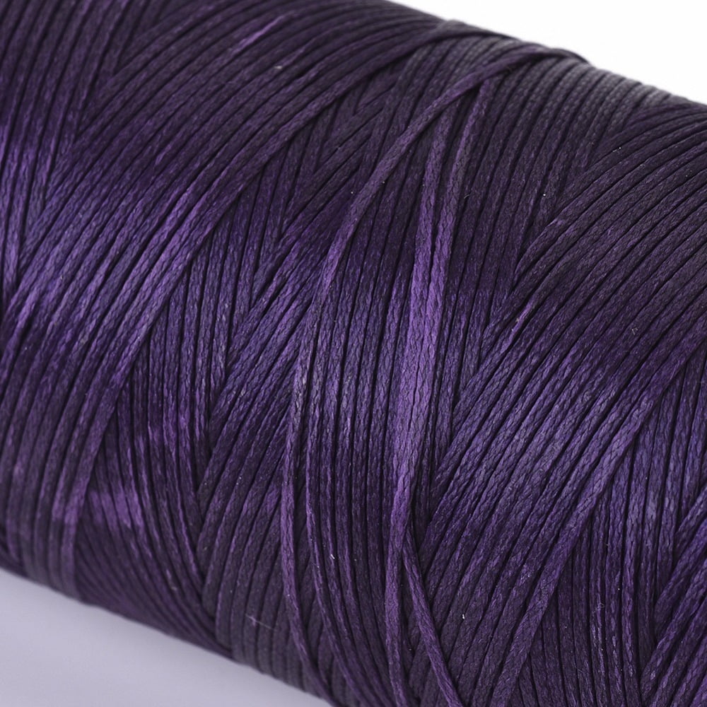 3rolls Waxed Polyester Cord Micro Macrame Cord Waxed Sewing Thread Flat Indigo 0.8mm about 284.33 yards(260m)/roll DIY