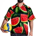 thumbnail image 4 of Watermelon Men's Short Sleeve Hawaiian Shirt, Casual Printed Button Down Beach Tops, Summer Poplin Spread Collar Unisex Button Down Shirts, 4 of 6