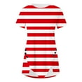 thumbnail image 4 of ALLLIST Red Cute Summer Tops for Women Crew Neck Striped Short Sleeve Printed Button T-Shirts Loose Womens Tees, 4 of 5