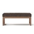 thumbnail image 2 of SIMPLIHOME Milltown 44 inch Wide Rectangle Large Ottoman Bench Distressed Dark Brown Footrest Stool, Faux Leather for Living Room, Bedroom, Contemporary Modern, 2 of 5