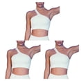 thumbnail image 4 of Yuarrent 2 piezas trajes de ejercicio sujetadores a prueba de golpes pantalones cortos a prueba de sudor con un hombro polainas crop tops Type1 NO1, 4 of 6
