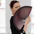 thumbnail image 6 of Byfri Black Spanish Double-Sided Dot Folding Hand Fan Vintage Style for Dance Photo Prop 9.06inch, 6 of 7