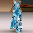 thumbnail image 4 of 2024 A-line Long Dress For Female Spring Summer New Sleeveless Floral Print V-neck Slim Fashion Casual Chic Elegant Women Dress, 4 of 6