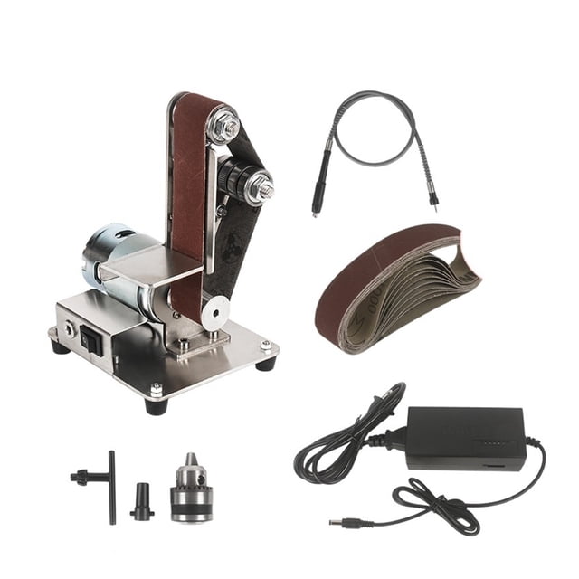 Mini Belt Sander Grinder DIY Polishing Grinding Machine Mini Electric Belt Sander Cutter Edges Sharpener 7 Gears ,Wide Use