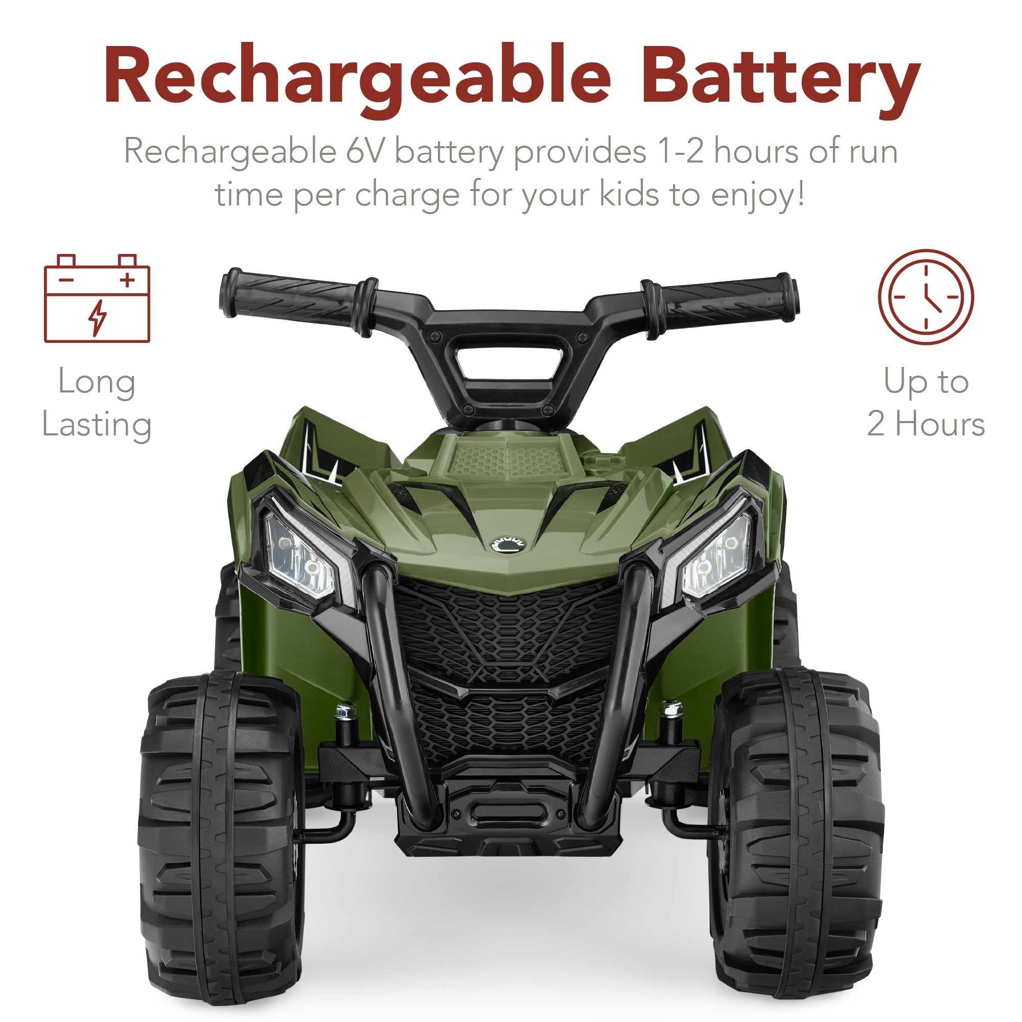 Best Choice Products 6V Kids Ride-On 4-Wheeler Quad ATV Car w/ 1.8mph Max Speed, Treaded Tires - Army Green