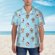 thumbnail image 2 of Fotbe winter cow cute Camisa Hawaiana para Hombre Unisex – Camisa Casual de Verano con Botones de Manga Corta de Algodón y Lino,Large, 2 of 7