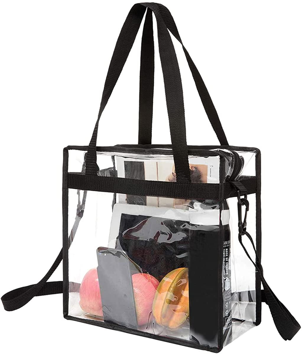 Clear PVC Tote Bag, Stadium Approved Tote with Zipper (19 x 6 x 13 Inc -  Zodaca