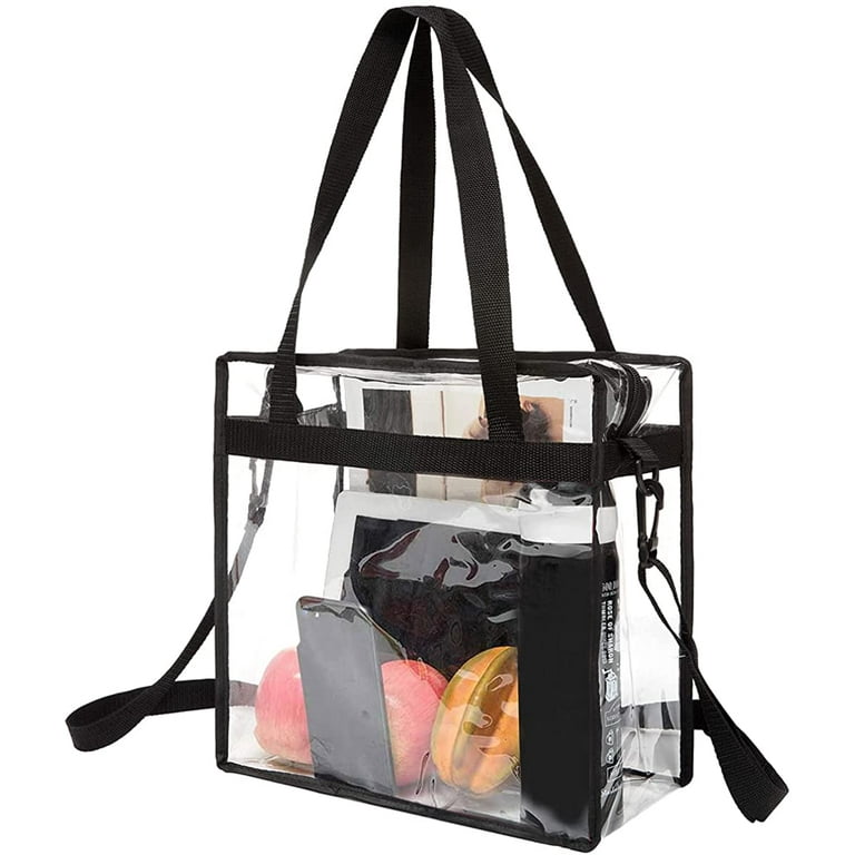 Large Clear Tote Bag with Zipper Closure