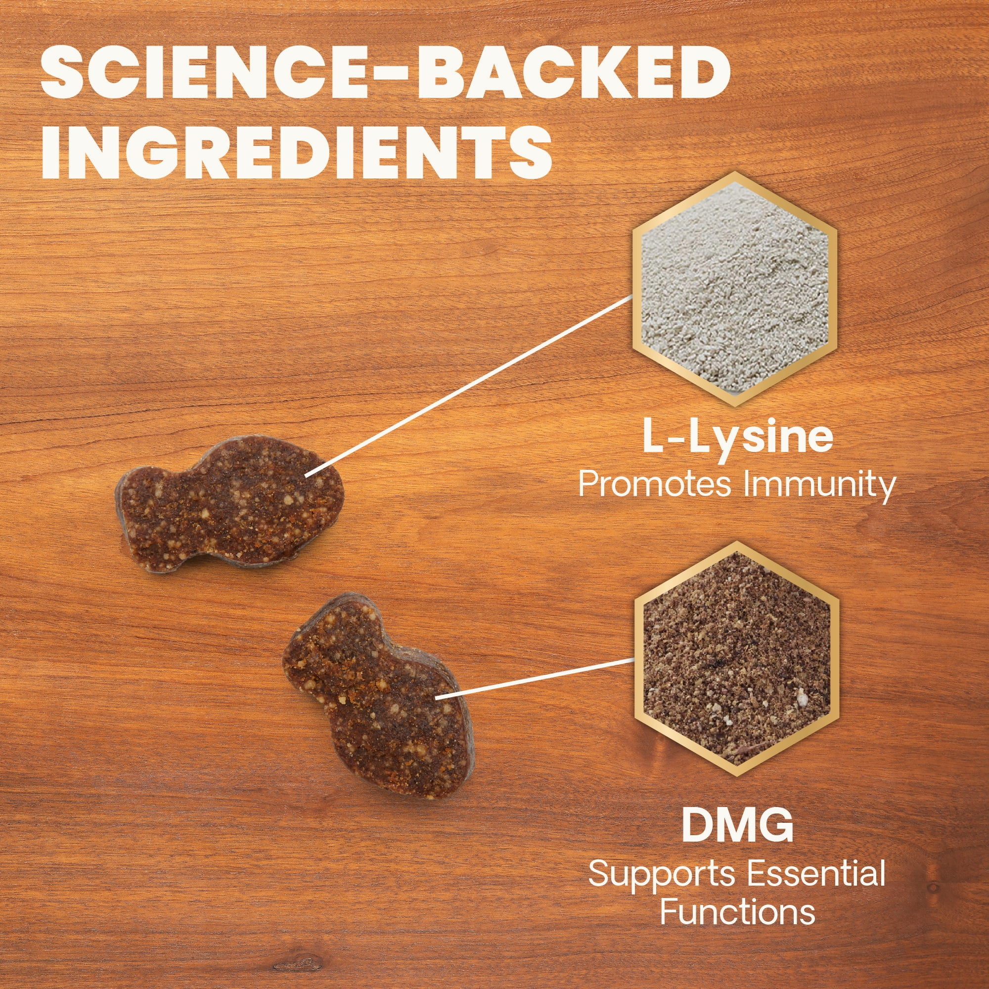 VetriScience Immune Support L-lysine Supplement Chews for Cats, Chicken Flavor, 60 Count Jar
