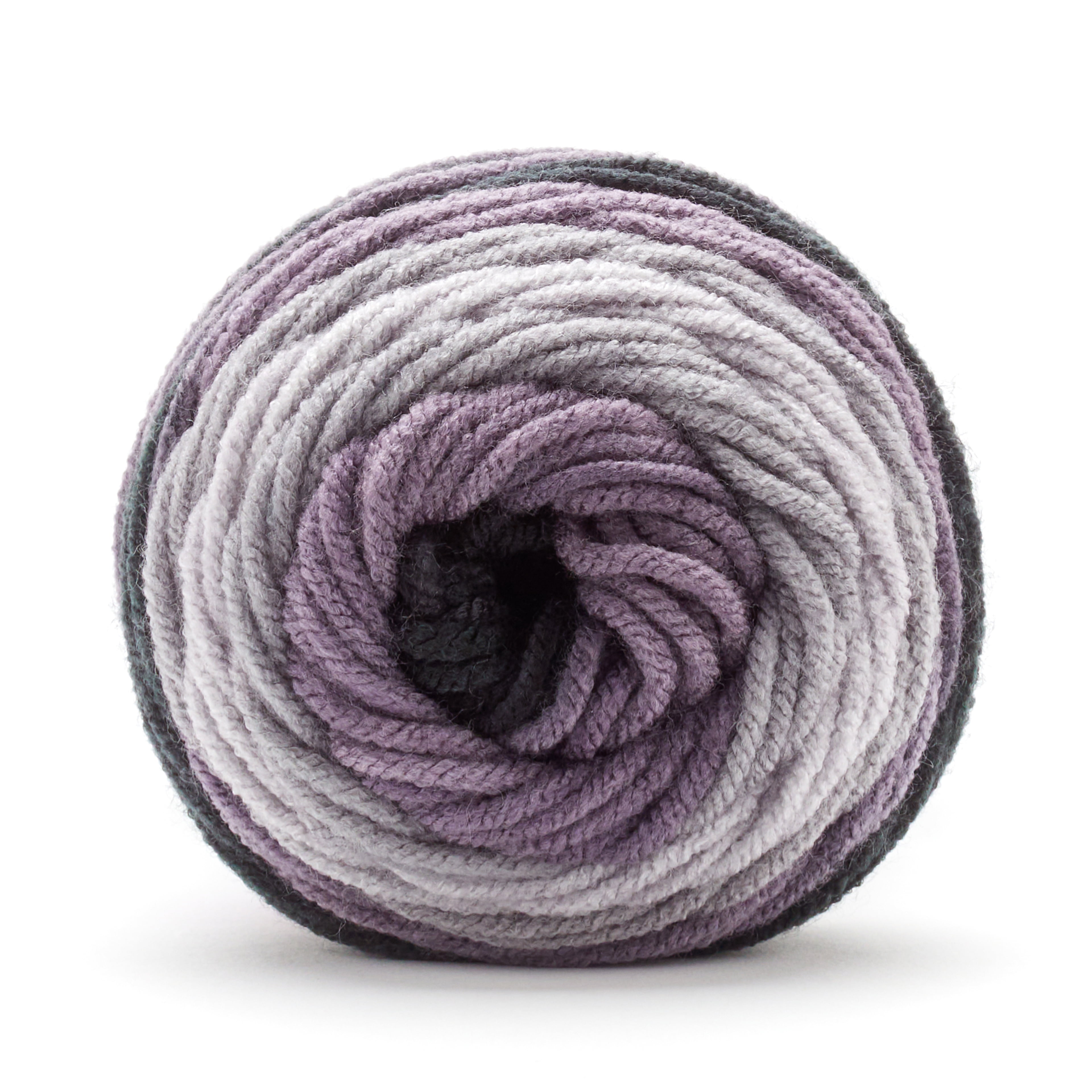 Loops & Threads Soft Classic Ombre Yarn - Ombre Yarn for Knitting, Crochet, Weaving, Arts & Crafts - Gray Ombre, Bulk 12 Pack