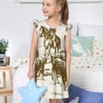 thumbnail image 4 of Fotbe Cattle Drive By Two Cowboys Vestido de Dormir para Niñas de 3 a 10 Años, Mangas Cortas, Estilo Princesa, Pijama Camisón con Mangas Voladas-Medium, 4 of 6