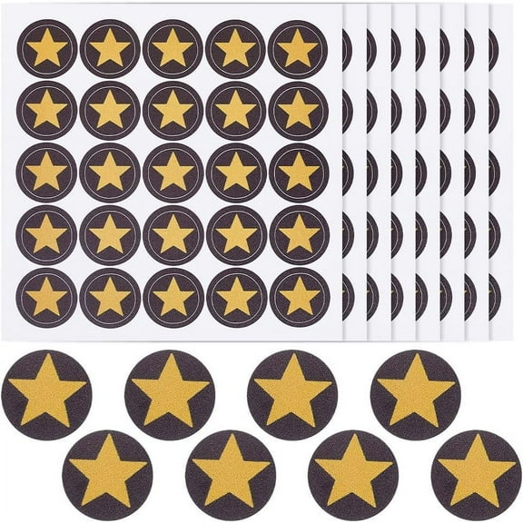 25 Sheet 625pcs Football Helmet Stickers 1.1 Inch Star Stickers Self Adhesive Helmet Stickers Round Star Stickers Black Yellow Waterproof Star Helmet Decal for Youth Football Baseball Hockey Trophy