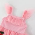 thumbnail image 6 of Girls Tutu Dress Cute Cherry Decor Flutter Sleeve A-Line Outfits Toddler Sweet Layered Tulle Princess Dress Pink 5-6 Years, 6 of 7