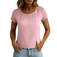 thumbnail image 3 of ByworldtasicNo Boundaries Womens Tops Crewneck Short Sleeve Tees Basic Slim Fit T Shirts Y2K Summer Blouse 2026, 3 of 7