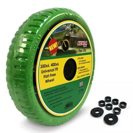 Kenda Flex Lite Flat-Free Replacement Wheelbarrow Wheel, Green Tire - 13 in.