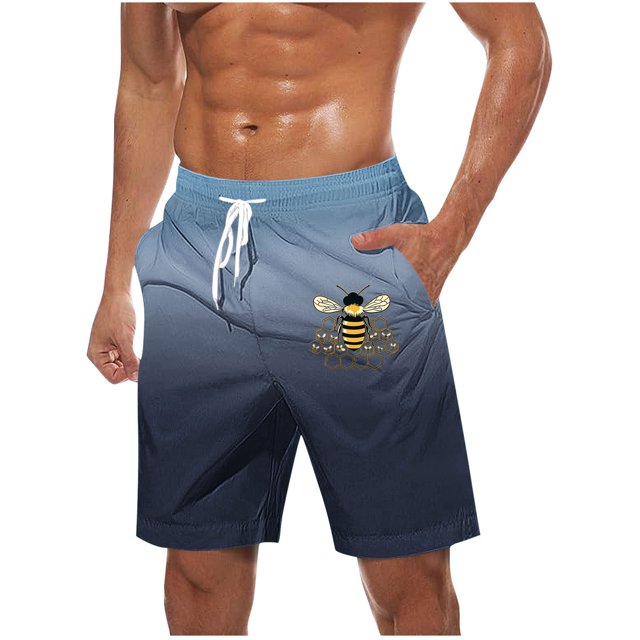 LOVZFMLL Men's Swim Trunks Quick Dry Board Shorts with Pockets Gradient Color Beach Shorts Bathing Suits for Men Swimwear Navy XXL