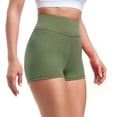 thumbnail image 3 of Charmgo Womens Shorts Clearance, Women Sports Shorts Gym Workout Waistband Skinny Yoga Short Pants Running Shorts for Women Shorts for Women Capri Pants for Women Army Green, 3 of 6