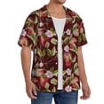 thumbnail image 2 of Fotbe Leaf And Fruit Camisa Estampada de Manga Corta para Hombre, Casual de Verano, Estilo Playero, Sin Arrugas-Medium, 2 of 5