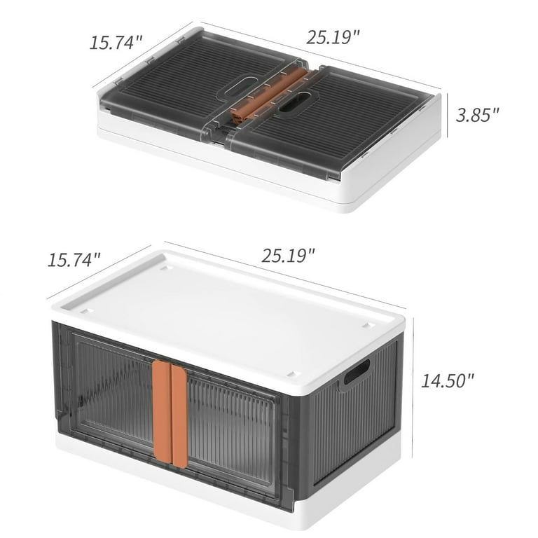 Stackable Storage Bins With Lids And Double Doors Plastic - Temu
