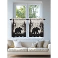 thumbnail image 4 of Rustic Bear Tier Curtains 36 Inch Length,Sheer Curtains for Bedroom Living Room Window Vintage Country Wildlife Forest Mountains Small Half Window Kitchen Curtains & Drapes 27.5"x36" 2 Panels, 4 of 6