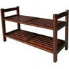 ORE International Mahogany Wood Stackable Shoe Rack, Walnut
