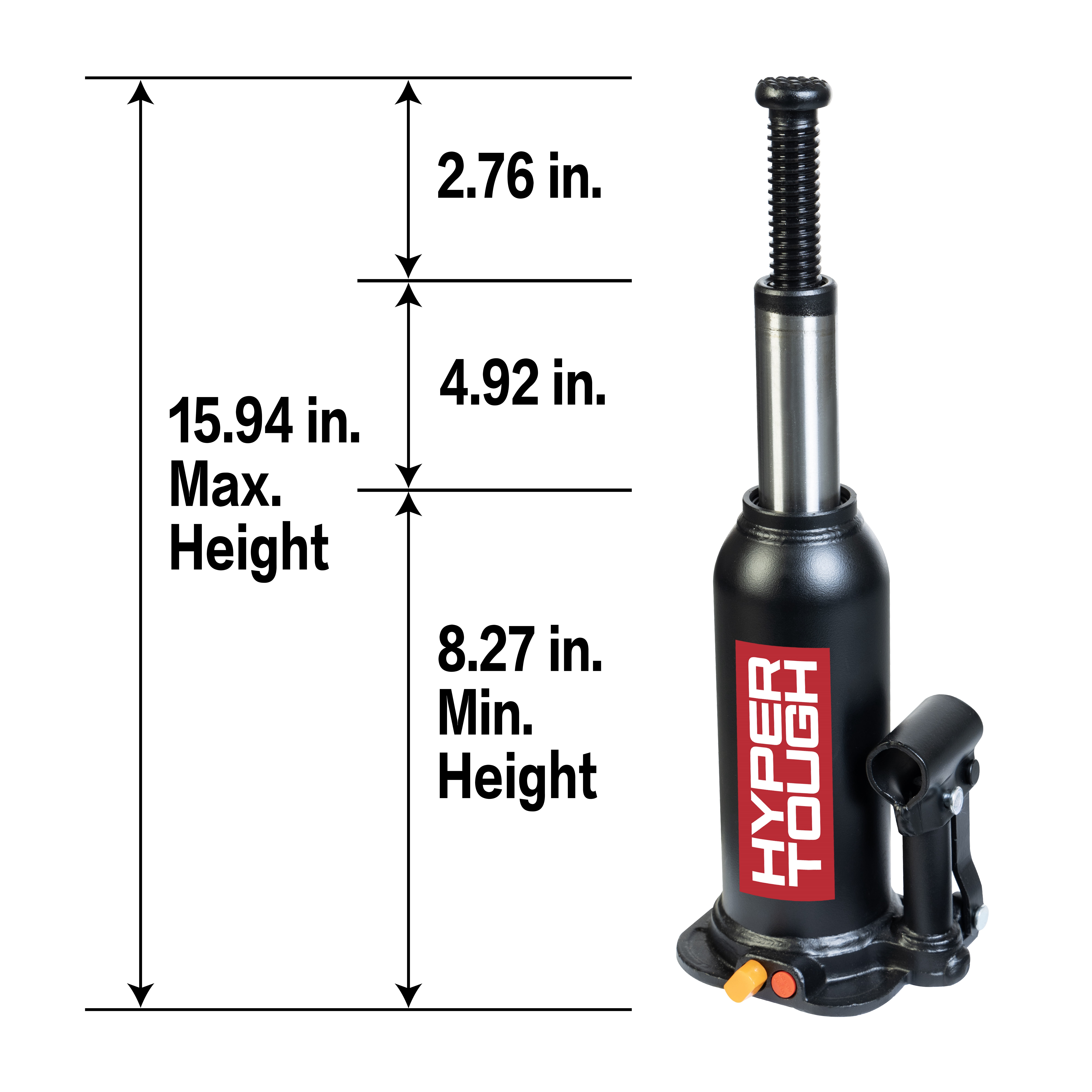 Hyper Tough T90613HW 6 Ton Welded Bottle Jack for Vehicle
