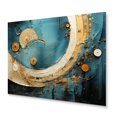 thumbnail image 2 of Designart "Gold Teal Abstract VORTEXs III" Abstract Spirals Metal Art Living Room, 2 of 5