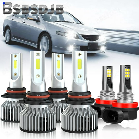 For Honda Accord 2006 2007-2012 LED Headlight High/Low Beam   Fog Light Bulbs
