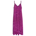 thumbnail image 5 of Robe Sans Manches Pailletée Rose Vif Robes de Soirée pour Femmes Robe Été 2024, 5 of 5