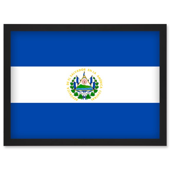 El Salvador National Flag Patriotic Vexillology World Flags Country Region Poster Artwork Framed Wall Art Print A4