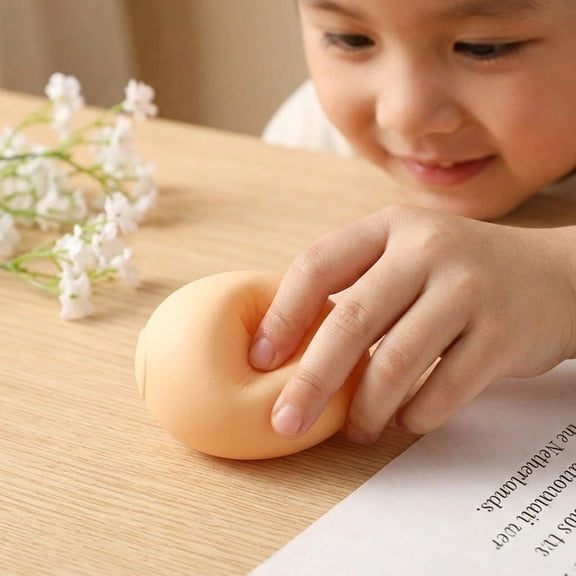 Egg Squishy Stress Ball - Premium Slow Rising Squishy Fidget Toys for Office Anxiety, Realistic Food Squishy for Desk Use