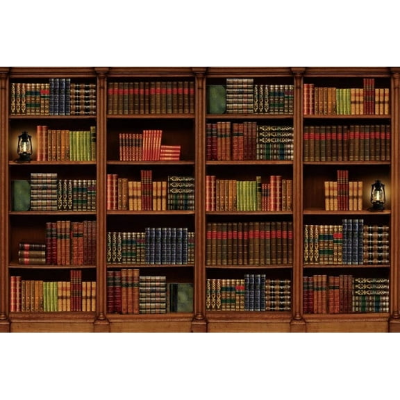 Bookshelf Photography Backdrop Custom Children Wood Board Library Study Bookcase Birthday Decoration Studio Photocall Background