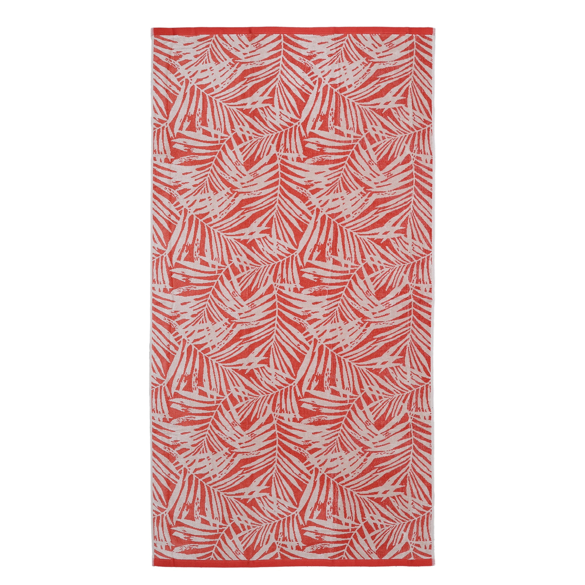 Mainstays Oversized Cotton Blend Blend Beach Towel, 36 x 72 in, Red Palm