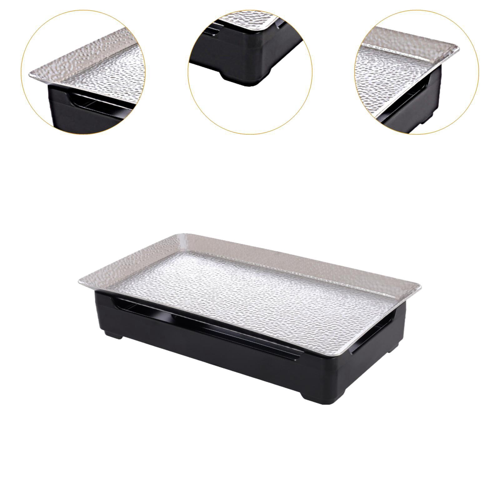 kowaku Japanese Barbecue Grill Food Warmer Multipurpose Stainless Steel Chafing Dish Tabletop Grill for Banquet Events Party Kitchen 33cmx18cm