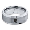 thumbnail image 2 of Tungsten Arizona The Grand Canyon State Cactus Band Ring 8mm Men Women Comfort Fit Gray Step Bevel Edge Brushed Polished, 2 of 4