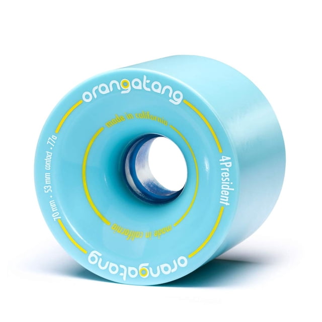 Orangatang 4 Président 70 mm 77a Roues de Planche à Roulettes Longboard Croisière (Bleu, Ensemble de 4)