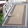 thumbnail image 3 of Safavieh Courtyard Justine Bordered Indoor/Outdoor Runner Rug, Gray/Cream, 2'3" x 20', 3 of 13