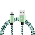 thumbnail image 5 of Tholdsy Cable de carga de transmisión de datos trenzado de nailon con conector Micro Usb y tipo A para carga de teléfono Android verde 2Conjunto, 5 of 5